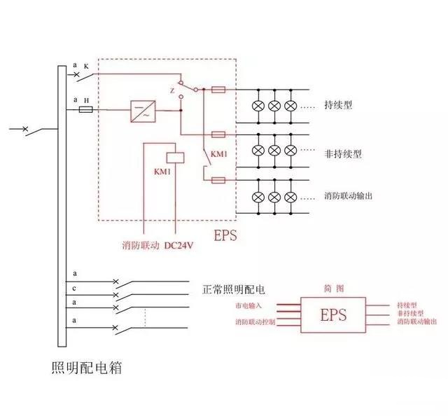 应急照明混合接线图