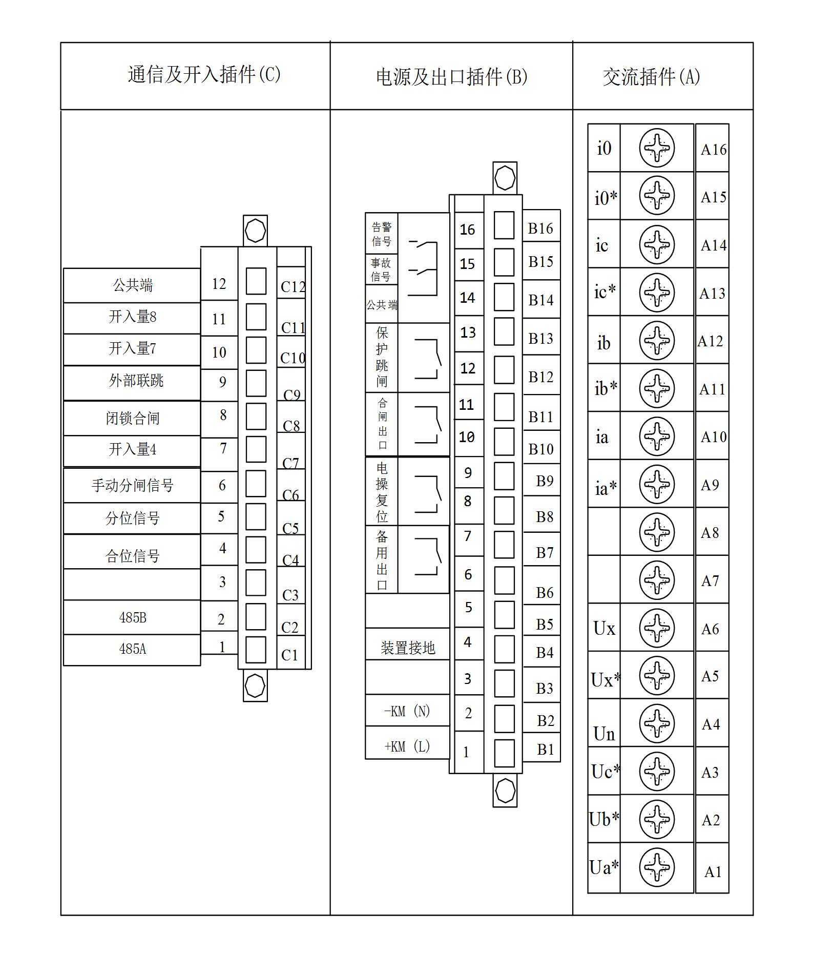 RCX-9290D防孤岛保护装置接线端子