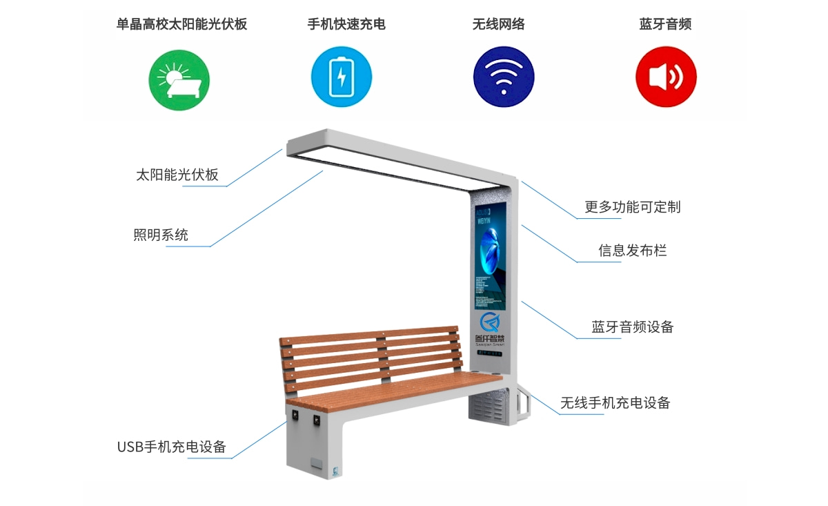 户外公共智能座椅